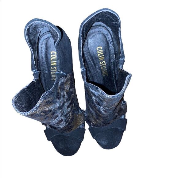 Colin Stuart Black Suede Sandals Size 8.5 B - Picture 4 of 6